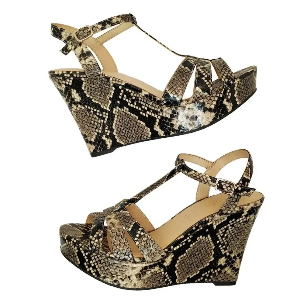 Michael Shannon Fiesta Snake Wedge Sandals